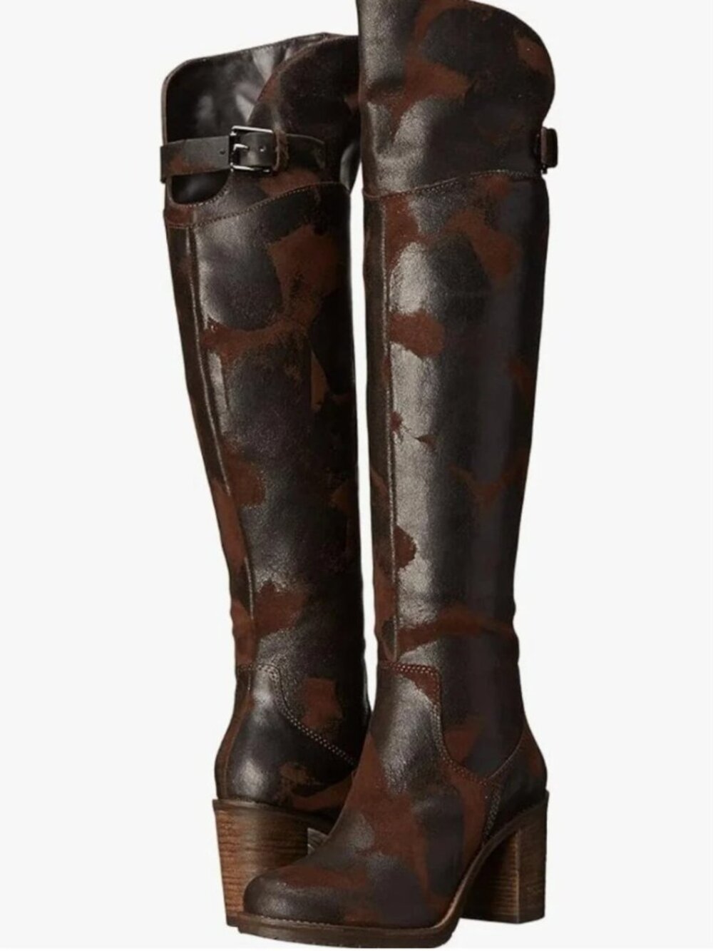 Donald J. Pliner Taria Block Heel Espresso Suede Leather Over the Knee Boots 8.5
